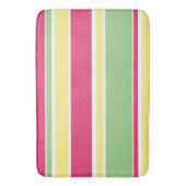 Roze, groene en gele strepen badmat (Voorkant Verticaal)