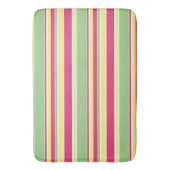 Roze, groene en gele strepen badmat (Voorkant Verticaal)
