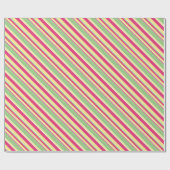 Roze, groene en gele strepen cadeaupapier (Vlak)