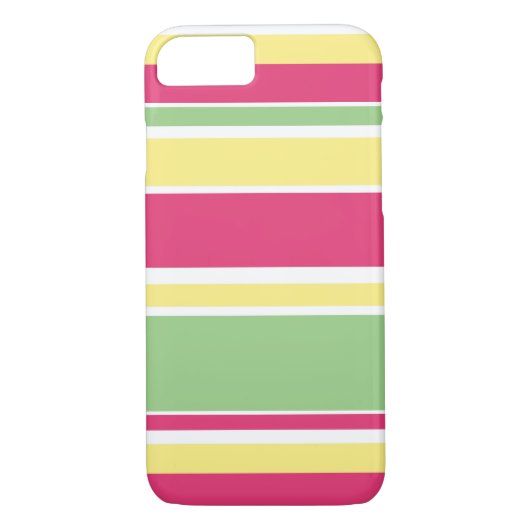 Roze, groene en gele strepen Case-Mate iPhone case (Achterkant)