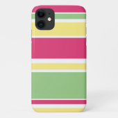 Roze, groene en gele strepen Case-Mate iPhone case (Achterkant)