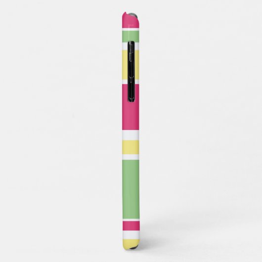 Roze, groene en gele strepen Case-Mate iPhone case (Achterkant/links)