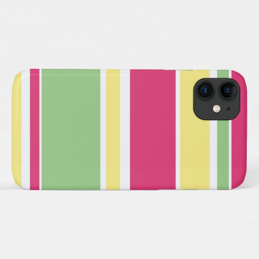 Roze, groene en gele strepen Case-Mate iPhone case (Achterkant (horizontaal))