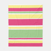 Roze, groene en gele strepen fleece deken (Voorkant)