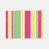 Roze, groene en gele strepen fleece deken (Voorkant (Horizontaal))