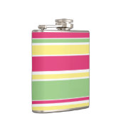 Roze, groene en gele strepen heupfles (Rechts)
