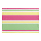 Roze, groene en gele strepen kussensloop (Achterkant)