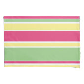 Roze, groene en gele strepen kussensloop (Voorkant)