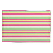 Roze, groene en gele strepen kussensloop (Achterkant)