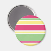 Roze, groene en gele strepen magneet (Voorkant / Achterkant)