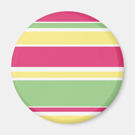 Roze, groene en gele strepen magneet (Voorkant)