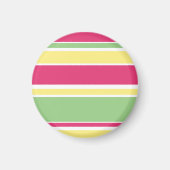 Roze, groene en gele strepen magneet (Voorkant)