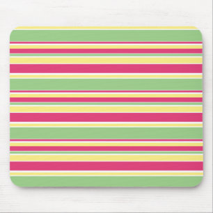 Roze, groene en gele strepen muismat