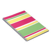 Roze, groene en gele strepen notitieboek (Rechterzijde)