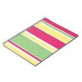 Roze, groene en gele strepen notitieboek (Linkerzijde)