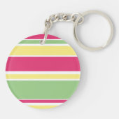 Roze, groene en gele strepen sleutelhanger (Achterkant)