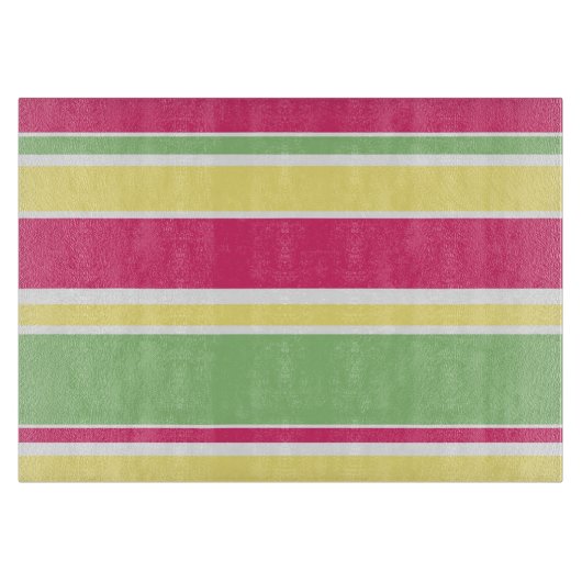 Roze, groene en gele strepen snijplank (Voorkant)