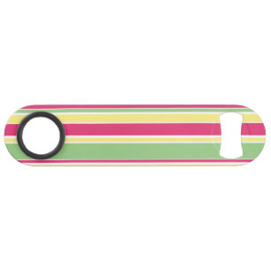 Roze, groene en gele strepen speed flessenopener
