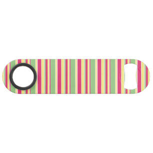 Roze, groene en gele strepen speed flessenopener