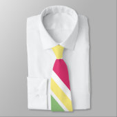 Roze, groene en gele strepen stropdas (Gebonden)