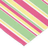 Roze, groene en gele strepen tafelkleed (Gekanteld)