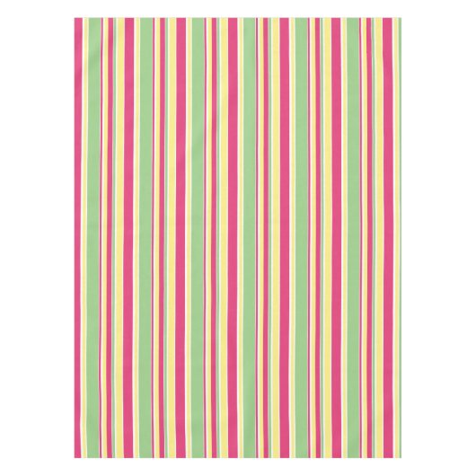 Roze, groene en gele strepen tafelkleed (Voorkant)