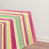 Roze, groene en gele strepen tafelkleed (Voorbeeld)