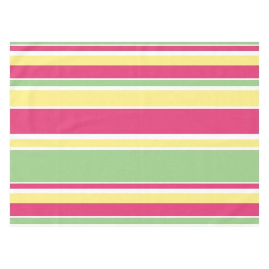 Roze, groene en gele strepen tafelkleed (Voorkant (Horizontaal))