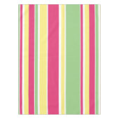 Roze, groene en gele strepen tafelkleed (Voorkant)