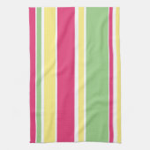 Roze, groene en gele strepen theedoek (Verticaal)
