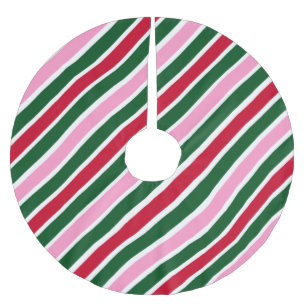 Roze groene en rode kerst snoepriet strepen Kerstboom Rok
