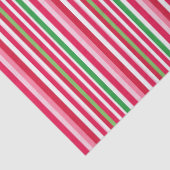  roze, groene en rode strepen tissuepapier (Detail)