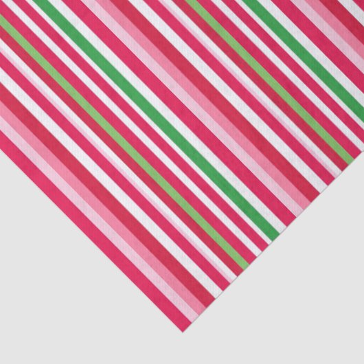  roze, groene en rode strepen tissuepapier (Detail)