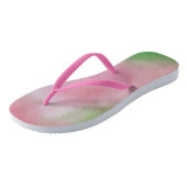 ROZE, GROENE EN WITTE SLIERTEN VAN KLEUR MET ROZE  TEENSLIPPERS (Schuin)