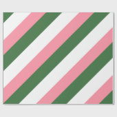 Roze, groene en witte strepen cadeaupapier (Vlak)