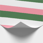 Roze, groene en witte strepen cadeaupapier (Hoek)