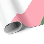 Roze, groene en witte strepen cadeaupapier (Rol Hoek)