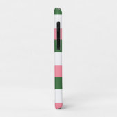 Roze, groene en witte strepen Case-Mate iPhone case (Achterkant/links)