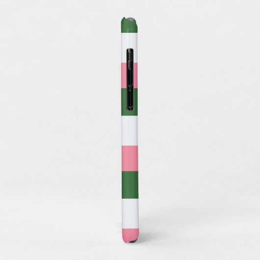 Roze, groene en witte strepen Case-Mate iPhone case (Achterkant/links)