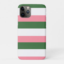 Roze, groene en witte strepen Case-Mate iPhone case