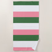 Roze, groene en witte strepen strandlaken (Voorkant)