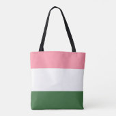 Roze, groene en witte strepen tote bag (Achterkant)