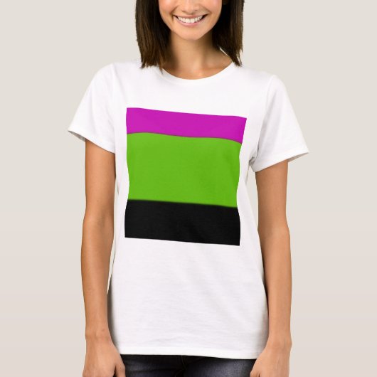 Roze, groene en zwarte ombre t-shirt (Voorkant)