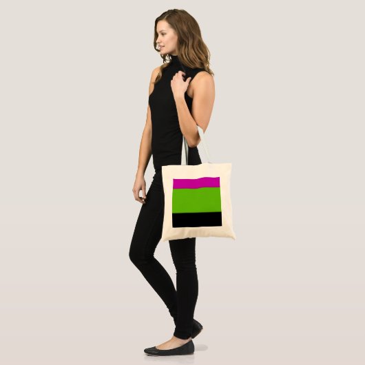 Roze, groene en zwarte ombre tote bag (Voorkant (model))