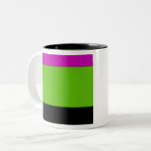 Roze, groene en zwarte ombre tweekleurige koffiemok (Voorkant links)