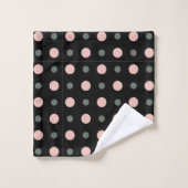 Roze groene en zwarte stippen bad handdoek (Wasdoekje)