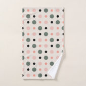 Roze groene en zwarte stippen bad handdoek (Handdoek)