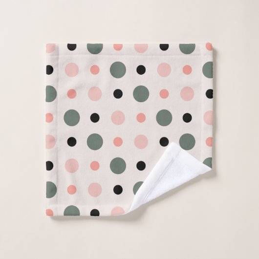 Roze groene en zwarte stippen bad handdoek (Wasdoekje)