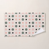 Roze groene en zwarte stippen bad handdoek (Handdoek)