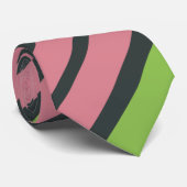 Roze, groene en zwarte stropdas (Opgerold)